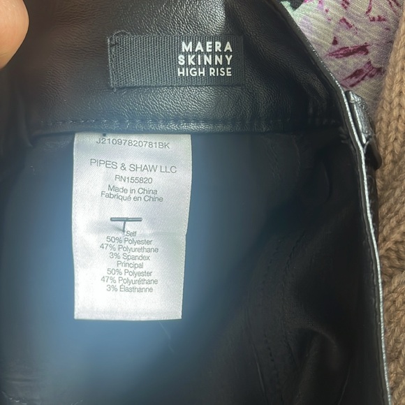 $298 Veronica Beard Maera Extra High Rise Skinny Faux Leather Pants Size 28 / 6 - Picture 4 of 4